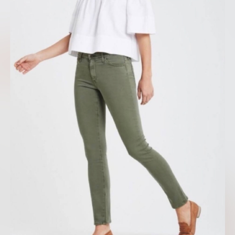 Mossimo Power Stretch Mid Rise Jeggings Jeans Green Sz 8 (29 Waist)